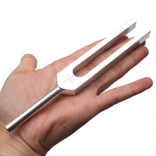 528 Hz Tuning Fork with Silicone Hammer Cleaning Cloth for Healing Relaxation [DB]