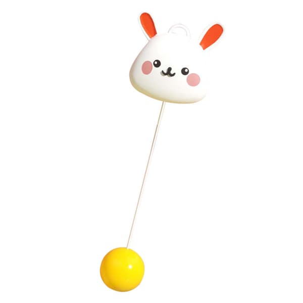 Indoor Table Tennis Trainer Hanging Elastic Shaft Automatic Rebound Rabbit Style Self-Training for Children
