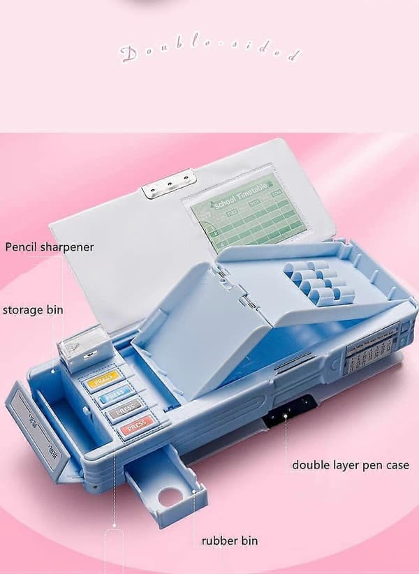 Multifunctional Stationery Box High-tech Cool Boy Automatic Pen Box Children Primary School Students with Creative Large Capacity Pen Box