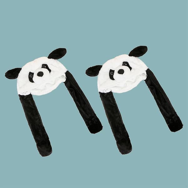 Dejlige Panda Øre Bevægelige Plys Hat Legetøj All-match Til Pige Dreng I Efterår Vinter
