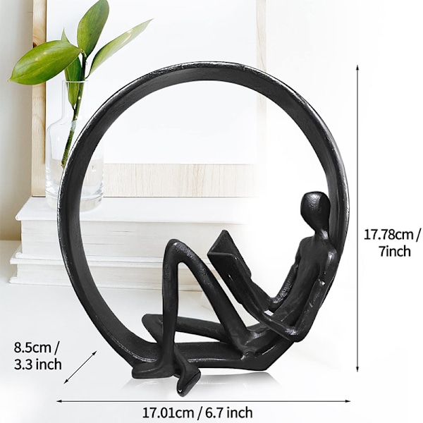Encircled Reader Jern Skulptur