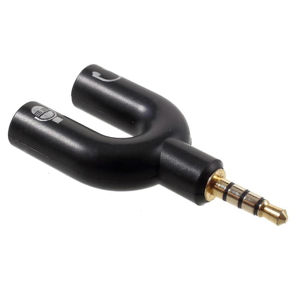U-formet 3,5 mm Stereo Audio Han til 2 Hun Hovedtelefon/Mikrofon Splitter Adapter