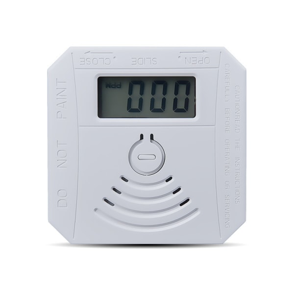 Kolmonoxiddetektor med dubbla strömanslutningar med batteribackup och digital display, vit (2 st)