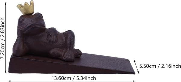 Støpejernsdørstopper Kile Rustikk Froskedesign Gulvdørstopper for Hjemmekontor Uteplass