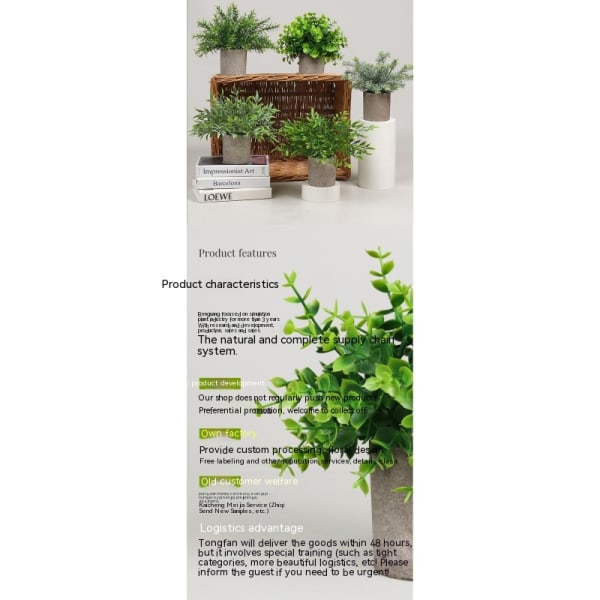 1 pakke Mini falske planter Kunstige pottede eukalyptus kunstige planter til hjemmekontor Bondehus Badeværelse Bord Hylde Indretning Indendørs Type A33 1 piece