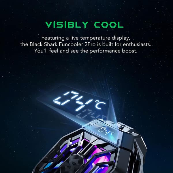 Telefonkylare med LED-temperaturdisplay/sovtimer/justerbar fläkthastighet för 2,63-3,46 tum iOS/Android Solid State Radiator Kylning