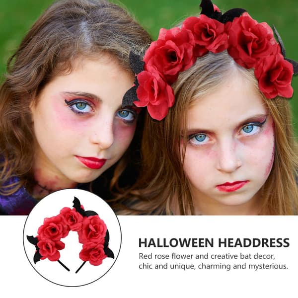Halloween Rosettpannband för kvinnor, fladdermusformad tyghåraccessoar 2 st