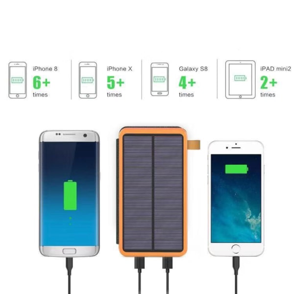 Solar Charger Power Bank - Solar Phone Charger 8000mAh snabbladdning externt batteripaket med 4 bärbara solpaneler