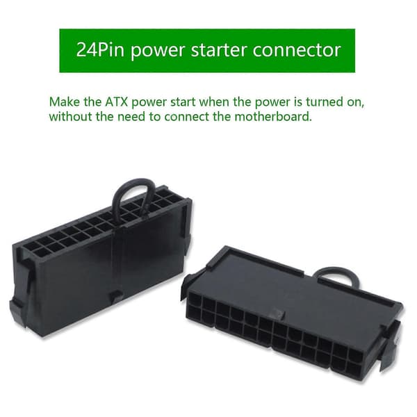1 pc 24-pin ATX Power Adapter Jumper PSU Standalone Restart Activation Connector for BTC Miner Machine