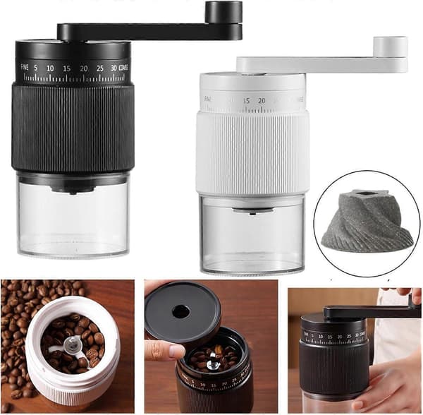 Manual Coffee Grinder with 35 Grind Settings Conical Burr for Espresso and Pour Over Black