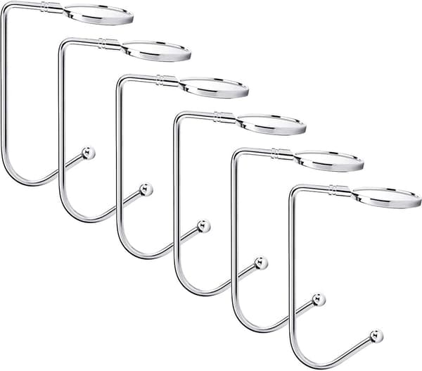 Halkskyddad krok för jul, 6-pack julstrumpor krokar Ha