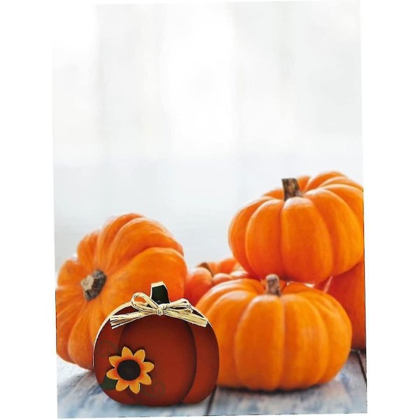 Thanksgiving Træborddekoration Bordpynt Græskar Kalkun Midtpunkt Efterår Brun, Orange 3stk
