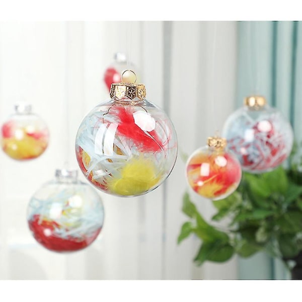 20 kpl 10 cm läpinäkyvät joulupallot muoviset kirkkaat tee-se-itse riippuvat pallot koristeet koristeet