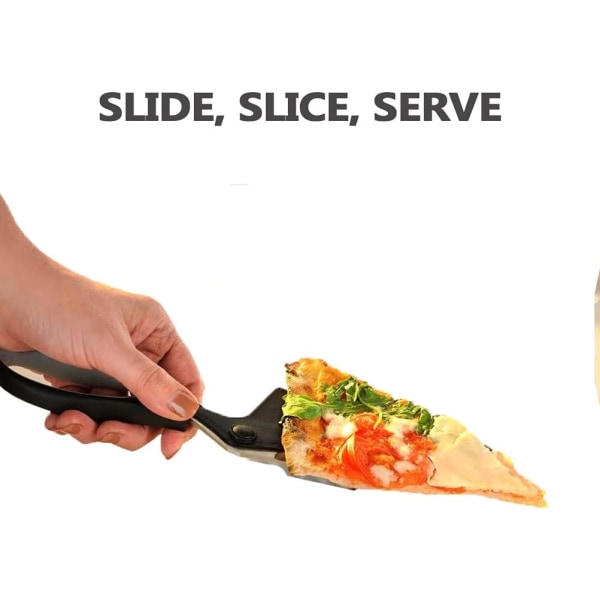 2st，Pizza Spatel Slicer，Pizza Sax Cutter Enhandsdrift rostfritt stål
