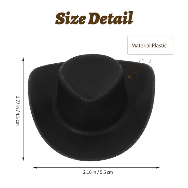 50 stk Miniatyr Cowboyhatt Lille Cowboyhatt Dekorativ Mini Dukkehatt Mini Hus Dukke Rekvisitt Svart 5.5X4.5 Black 5.5X4.5X1.5CM