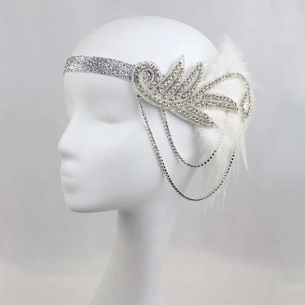 Vintage Crystal Headpiece Silver, tofs pannband med diamant pannband håraccessoarer