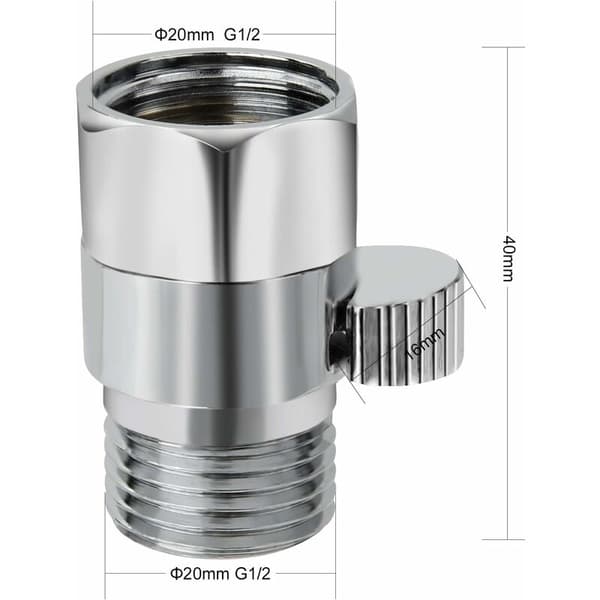 Brusehoved Stopventil Flowkontrol Stopventil Messinghane Flow Universal Reservedele