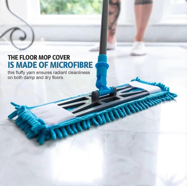 Mopp Refill Mikrofiber Chenille Moppehoder Erstatning Flat Gulvhode Moppeklut Superabsorberende Rengjøringspute Vaskbar Våt- og Tørrdammtørking