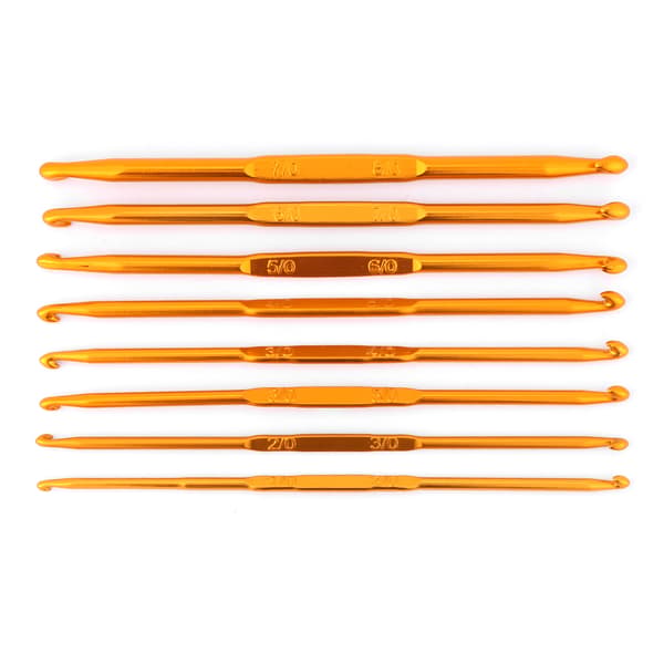 Golden Aluminum Double Pointed Knitting Needles Set 8 Pieces