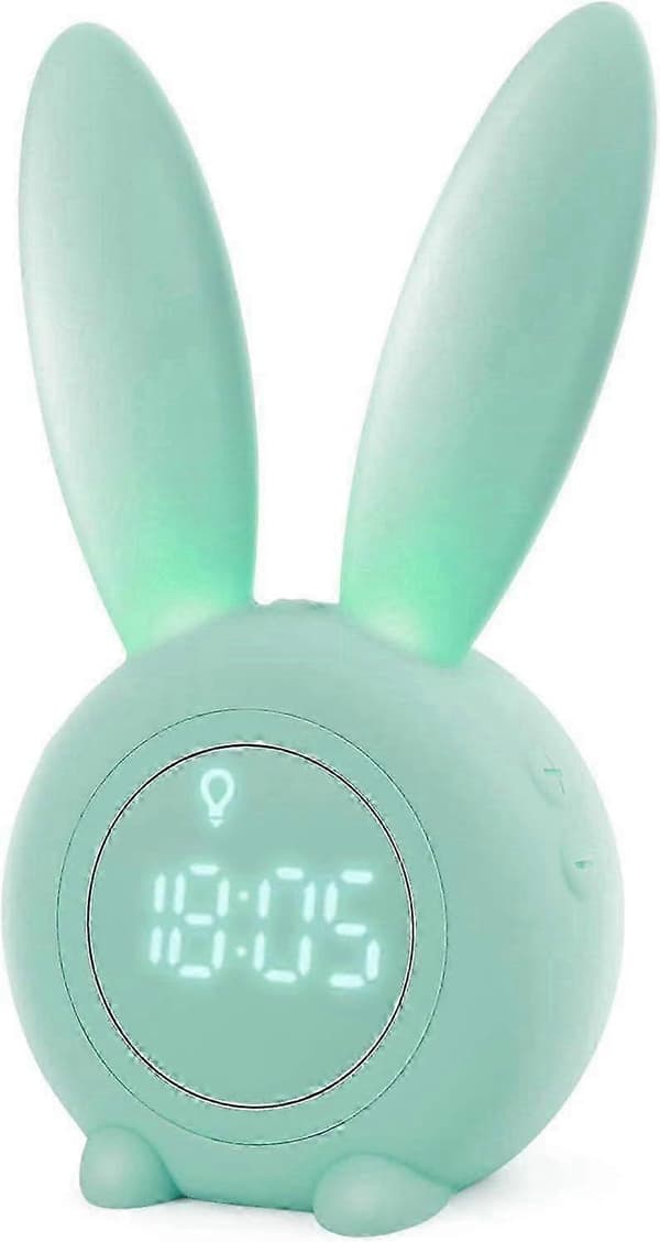 Kids Alarm Clock, Cute Rabbit Clock Wake Up Light Kids Alarm Clock Creative Bedside Lamp