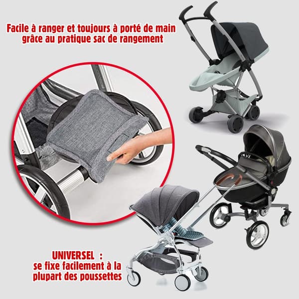 Universal Stroller Sunshade, 1 Stroller Parasol, UPF50+ Anti-UV Canopy, Adjustable Parasol for Carrycot - Storage Bag Included (Anthracite)