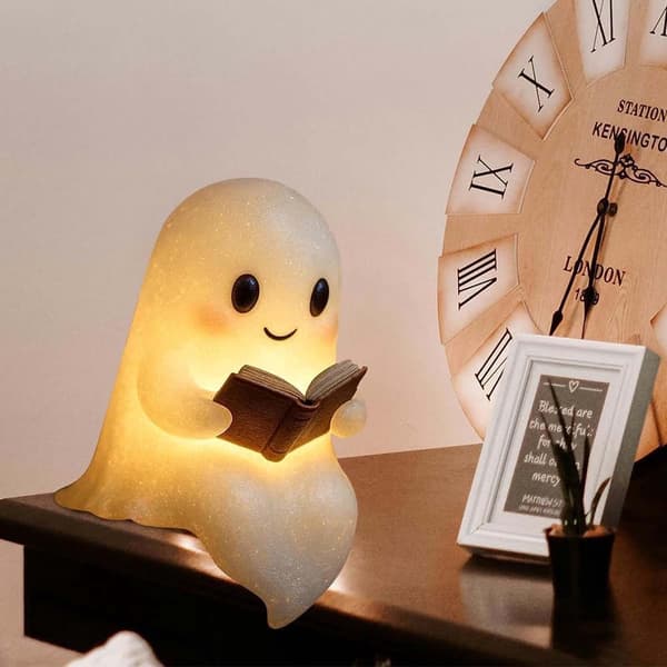 Cute Ghost Reading Lamp - Ghost Reading Book Lamp - Halloween LED Ghost Lamp Decoration - Cyslmuk®