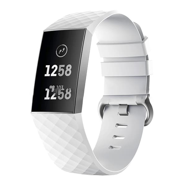 Valkoinen silikoniranneke Fitbit Charge 4/3 - Suuri