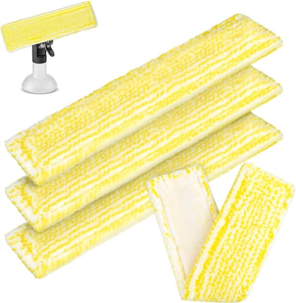 Microfiber Cloths for Karcher WV2 WV5 - 4-pack Replacement Mop Pads - Wet Dry Window Vacuum Cloths Yellow