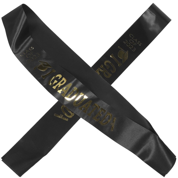 2 stk 2023 Graduation Party Sash Kreativ Graduation Sash Senior Year Party Supplies Svart 160x9.5cm Black 160x9.5cm