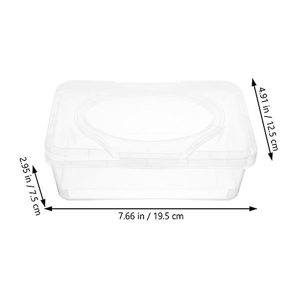 2st Wipes Dispenser Case Baby Wet Wipes Box Vävnadsförvaringsbox Case Servettlåda Organizer Med LidTr Transparent 19.5X12.5X7.5CM