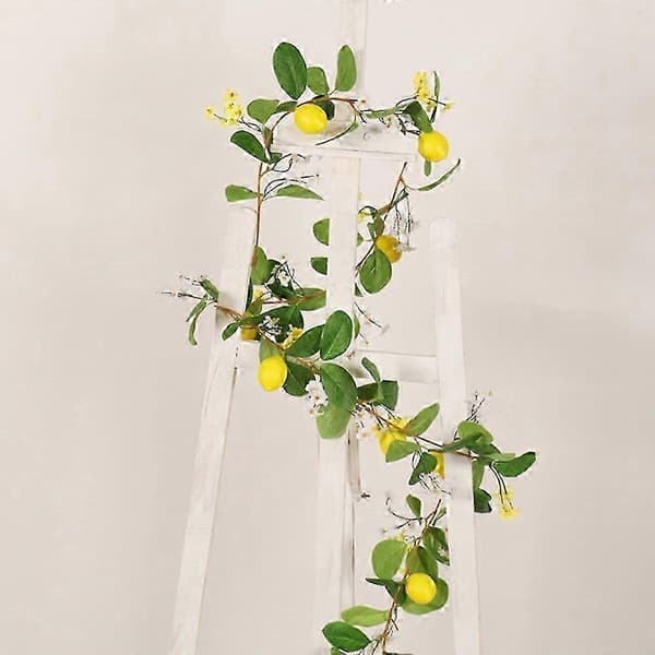 1.8m Spring Fruit Garland, Artificial Lemon Yellow Summer Vine for Front Door, Wall, Home Decor