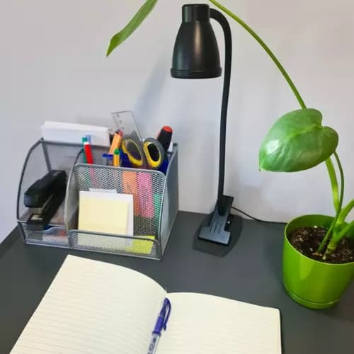 Skrivebordslampe med Klemme - LED Skrivebordslampe Svart black