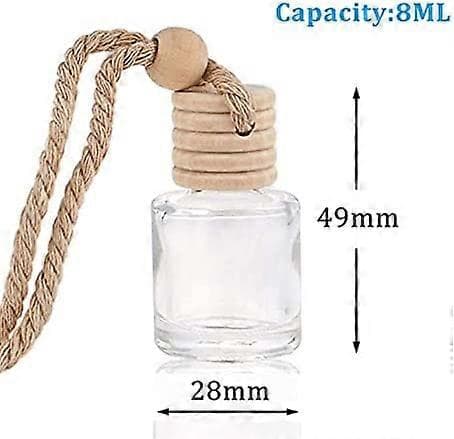 10-pakning Bilhengende Diffuser Glass Parfymeflasker Tomme Luftfrisker Diffuser Flaske Anheng Olje Parfyme Aromaterapi Flaske Ornament Dekor (Rund)