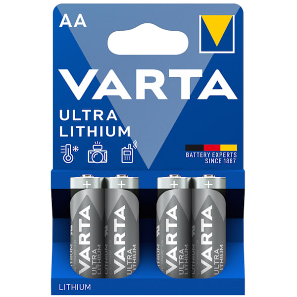 Ultra Lithium AA / LR6 Battery 4-pack Silver
