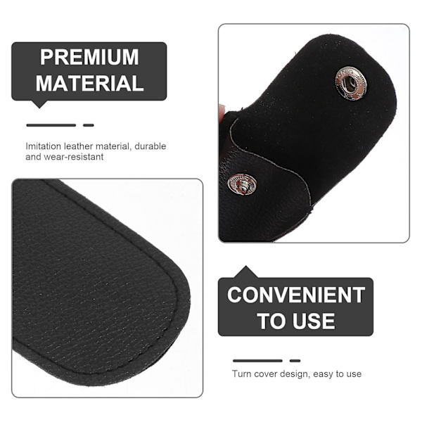 2 st Holster i Läder för Instrument Skydd Barnpresent Stabil Munspelskydd Bärbar Munspelask Svart 13x6x1cm Black 13x6x1cm