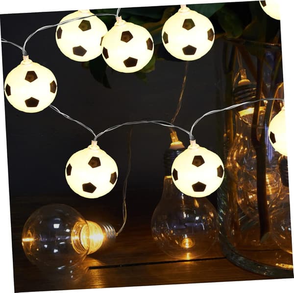 Football Theme String Lights for World Cup Decorations, 10-meter Plug-in Set with 100 Lights
