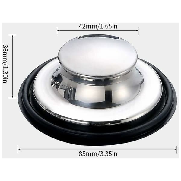 Vaskepropper i rustfrit stål, vaskeprop til køkken, stor bred kant 3,35\" (85 mm) diameter (3-pak)