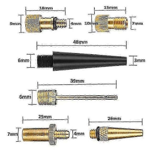 Cykelpumpdysekit 10 dele Inkluderer Presta Schrader ventiladaptere til cykelreparation
