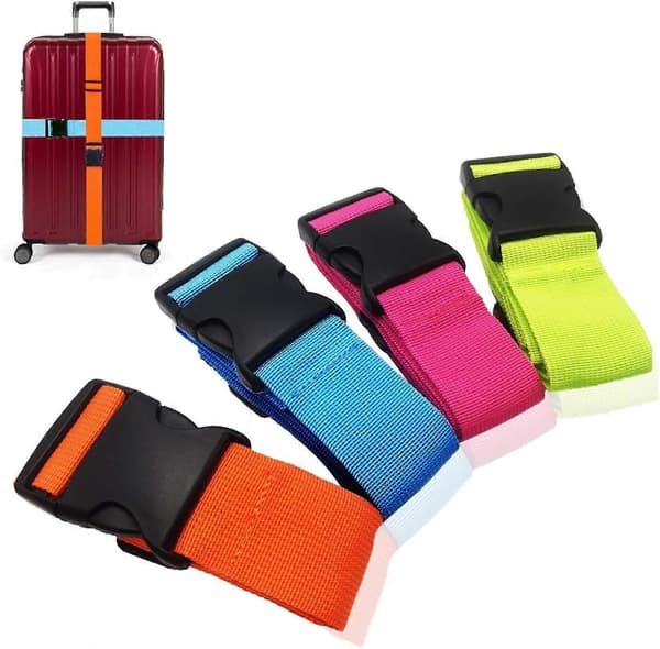 Luggage Strap (4 multi-colored) Suitcase Strap Luggage Strap Adjustable