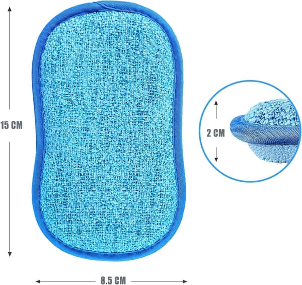 Double-sided cleaning sponges 5-pack scrubbing sponges for kitchen dish household cleaning