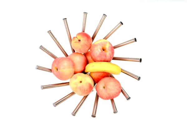 Creative Rotating Stainless Steel Fruit Bowl/Fruit Basket/Fruit Stand/Fruit Holder, Silver