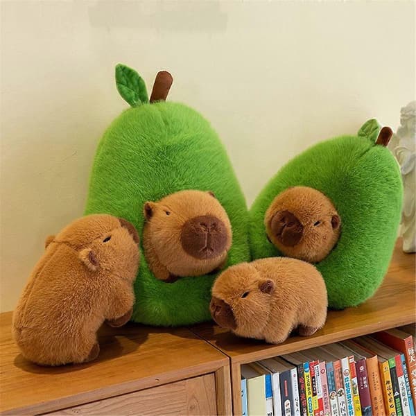 Avocado Capybara Plysjleketøy Realistisk Capybara Kosedyr 35cm