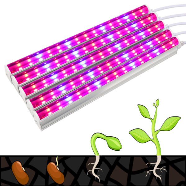 LED Plant Fill Light t5 Strip Plant Growth Light Succulent Plant Flowers Vegetable Lamp 6W + Power Cord