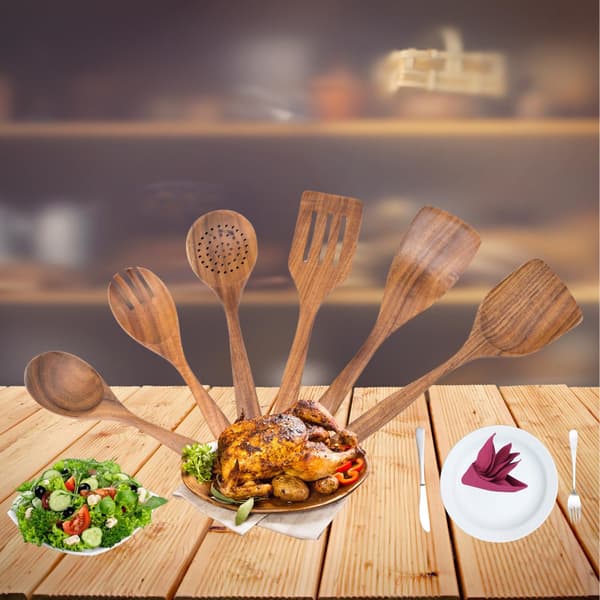 6-piece kitchen utensil set, suitable for non-stick pans, with comfortable handles.