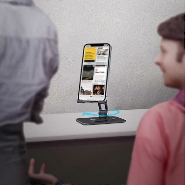 Justerbart skridsikkert skrivebordsstativ til tablet, telefonholder, kompatibel med 4-17'' tablet