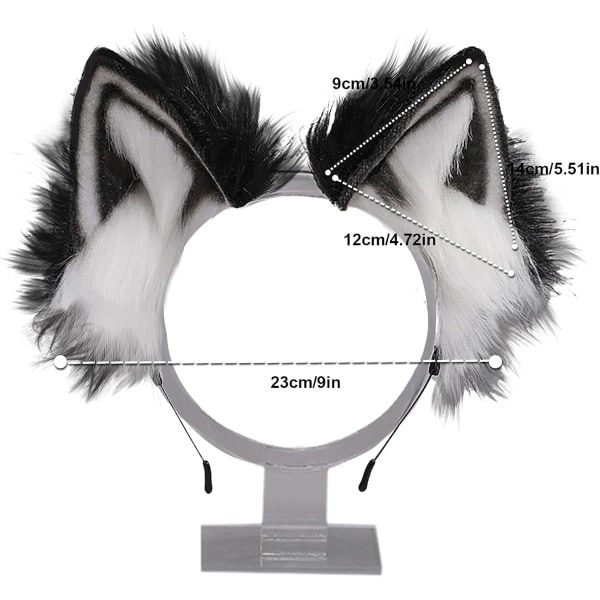 Simuleret dyreøre-hårbøjle Dyre-cosplay-ører Hårbånd Håndlavet imiteret plys kat Ræv Ulve Hundeører