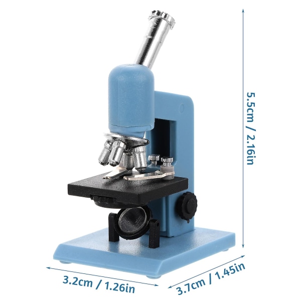 Utviklingsleker Metallkropp Mikroskop Vitenskap Utdanningsleke 1:12 Skala Mikroskop Dukkehust Tilbehør Sky-blue 5.5X3.7X3.2CM