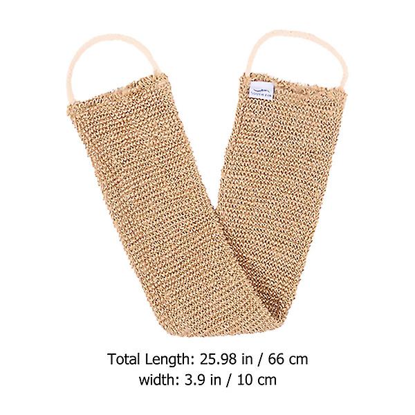 2 st Ramie Jute Badhandduk Duschhandduk Rygg Peeling Bälte Ryggdragande Handduk Brun 66x10cm Brown 66x10cm