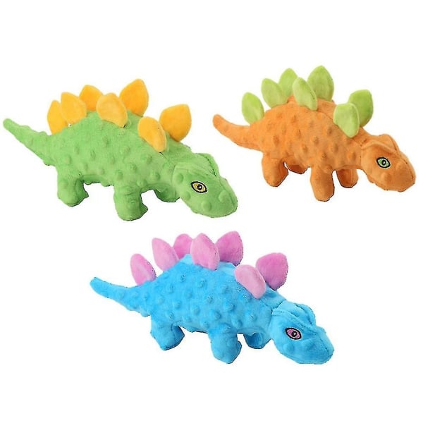 Hunde leketøy for kjæledyr, valpe tyggeleketøy, plysj leketøy med kvitrende lyd, dinosaur design