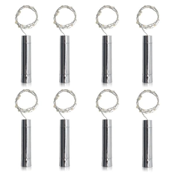 8-pak 20 LED-vinflaske korklamper AA-batteridrevne 2 meter